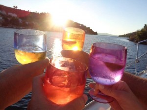 Sunset cruise drinks near Split, Croatia