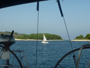 Sailing around islands near Split, Croatia