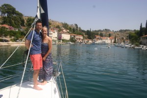 Sightseeing from Nera's deck on day sail near Split, Croatia